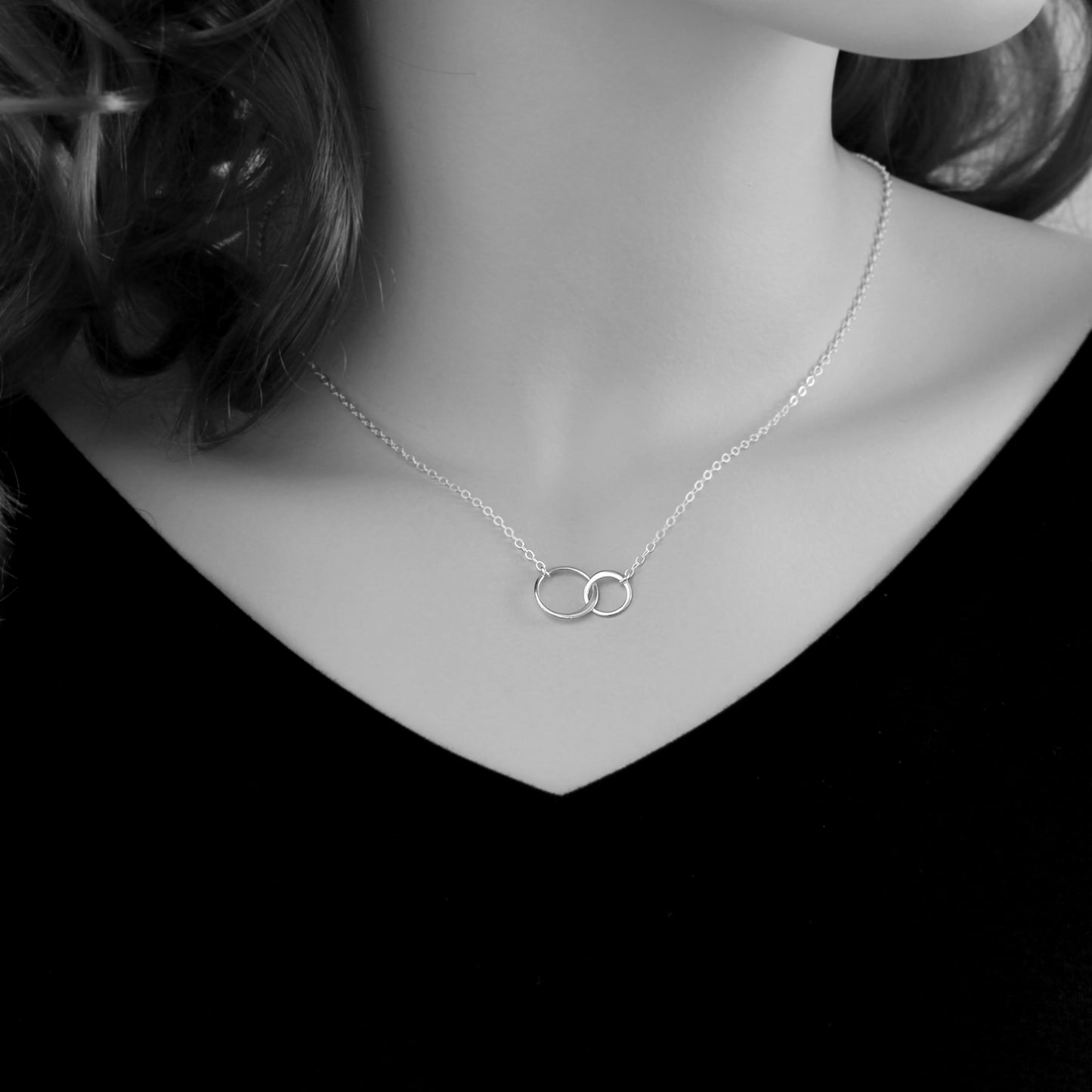 Handpicked Daughter • Jewelry Gifts for Adopted Child • Daughter Gift Necklace • From Mom Dad • Adoption Keepsake • Gold • Double Eternity Circles • Unbiological Mother Father Gifts • Women Girls