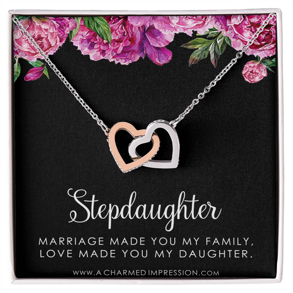 Stepdaughter Gifts from Stepmom Stepdad, Birthday Gifts for Daughter from Mom Dad, Stepdaughter Necklace, Unbiological Daughter Gift