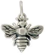 Little Silver Bee Earrings • Sterling Silver Bee Charm Earrings • Honey Bee Bumblebee • Handcrafted Jewelry • Gifts for Women • Gifts for Teen Girls