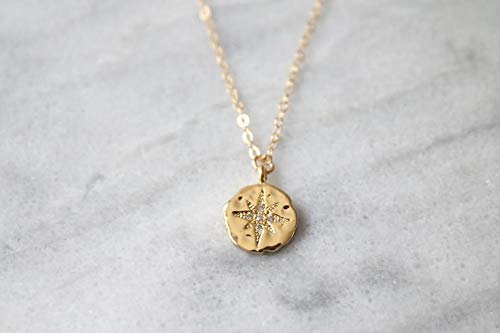 Retirement Gift for Women • Enjoy the Next Chapter • Diamond Starburst Pendant • 14k Gold • Congratulations • You'll be Missed • Be Proud of the Difference You Have Made