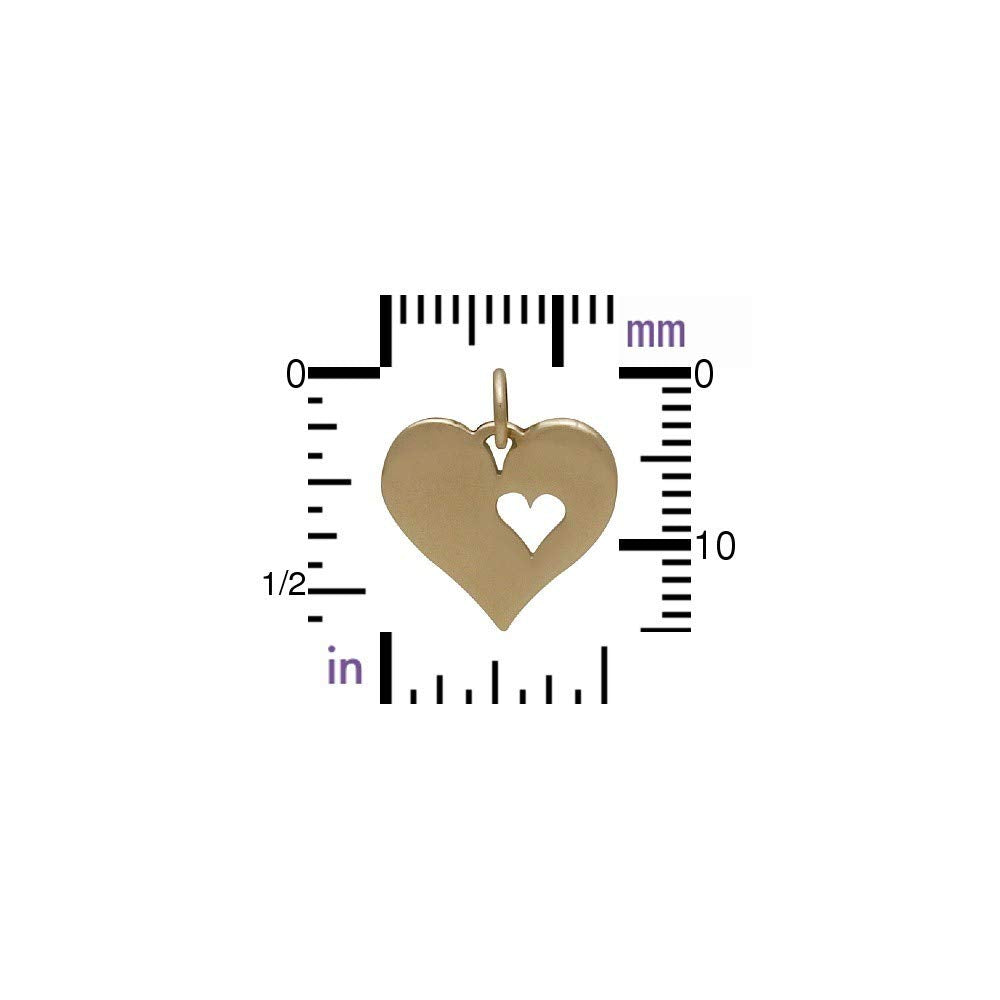 Great Grandma Jewelry • Great Grandmother Gifts • 14k Gold Bracelet • Gold Heart with Heart Cutout Charm • Magnetic Clasp • Grandparents Gifts from Grandchild • Gift for Grandma from Grandchildren