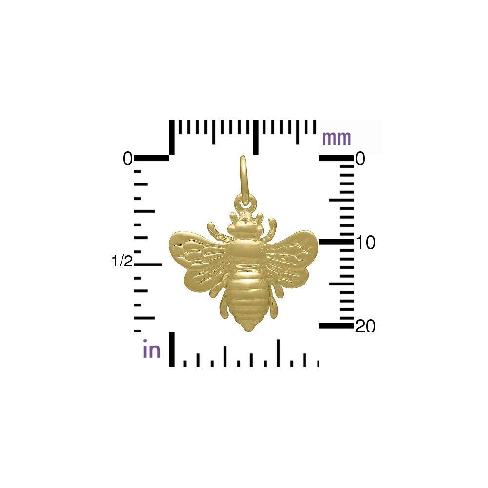 Gold Bee Charm • Great for Earrings • Necklace • Bracelet • Pendant • 3/4 Inch Size