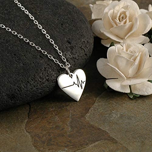 Everyday You Change the World • Silver EKG Heart Charm Necklace • Gift for Medical Health Care Professional • Med Student Gifts • EMT Nurse Doctor Love Appreciation • Inspirational Jewelry