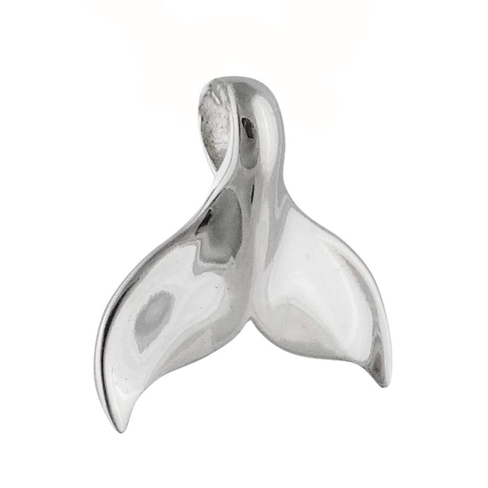 A Charmed Impression Sterling Silver High Polished Mermaid Tail • Whale Tail • Necklace Pendant Charm