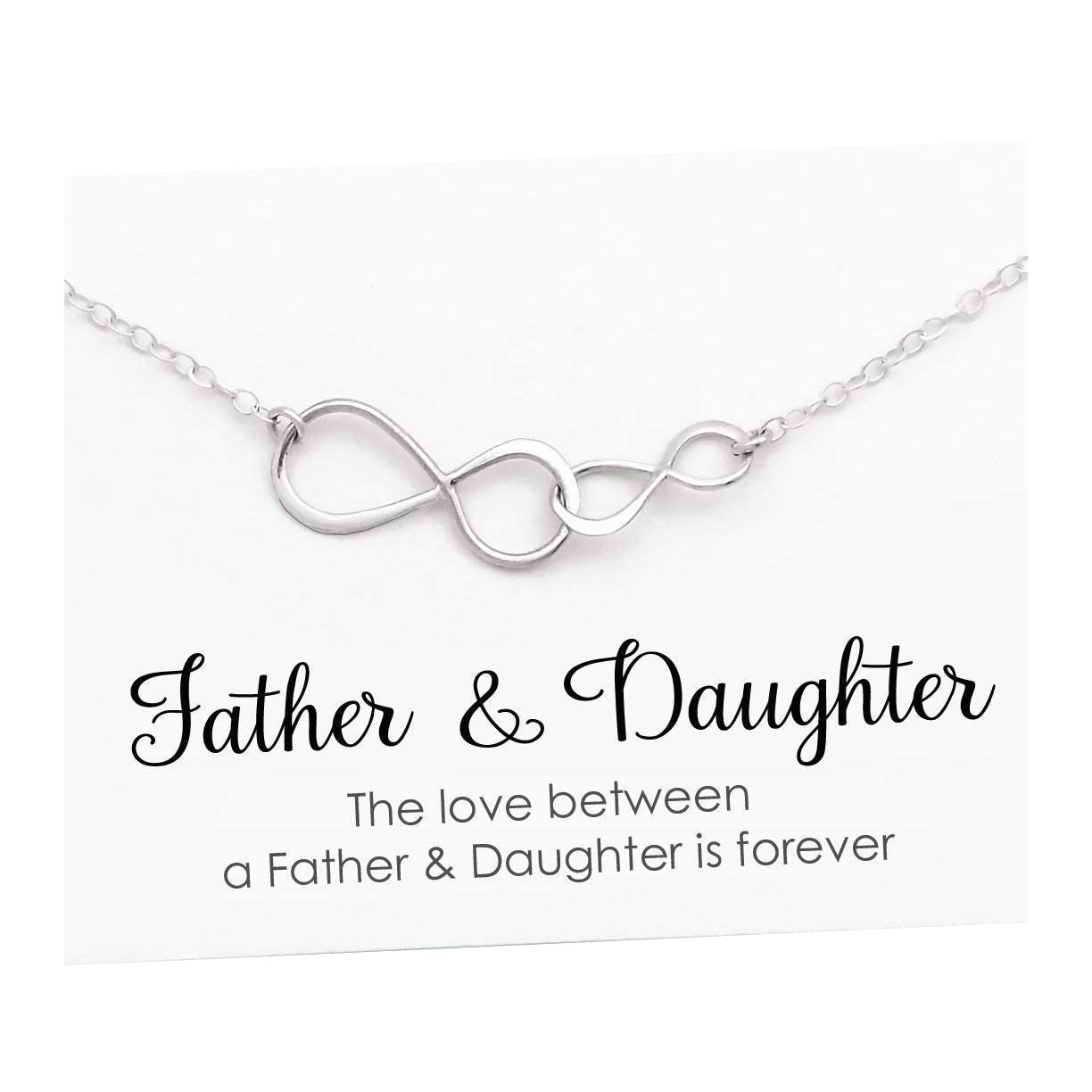 Father and Daughter Necklace • Intentional Gift • Silver Double Infinity • Infinite Love