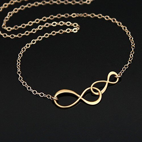 The Love Between a Father & Daughter is Forever • Double Infinity Necklace • 14k Gold • Christmas Birthday Wedding Gift for Her