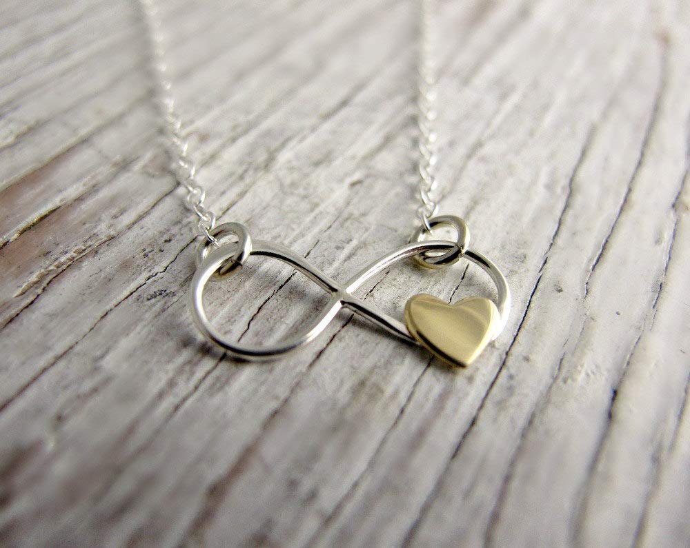 Nanny Gifts from Kids • Christmas Gifts for Women • Gift for Nanny Necklace • Sterling Silver Necklace • Babysitter Gratitude and Appreciation Jewelry • Best Nanny Ever • Infinity Gold Heart Charm