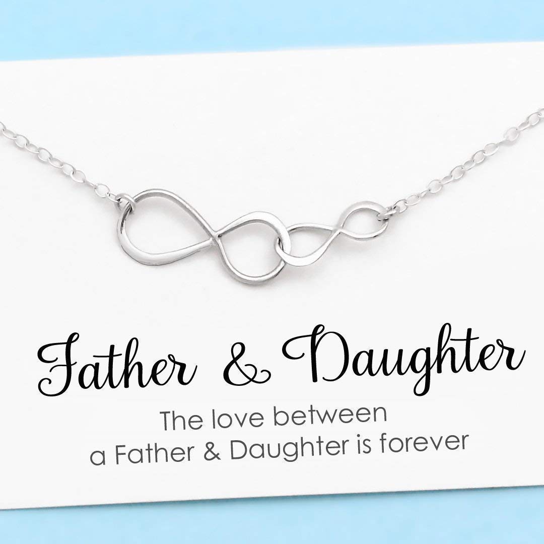 Father and Daughter Necklace • Intentional Gift • Silver Double Infinity • Infinite Love