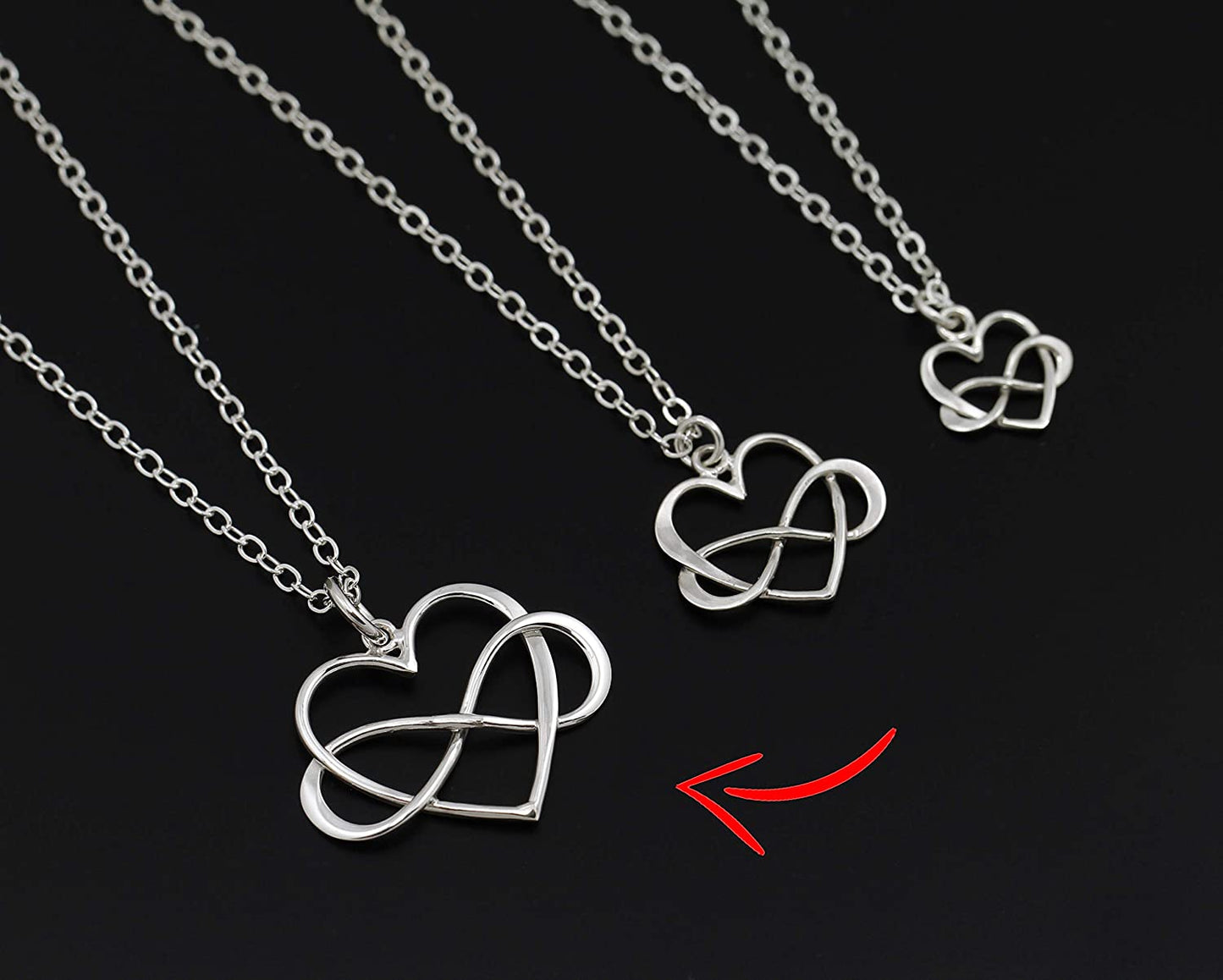 Friendship Gift • Friends for Infinity • Sterling Silver • Best Friend Jewelry • Long Distance BFF • Miss You • Heart Charm Necklace for Women