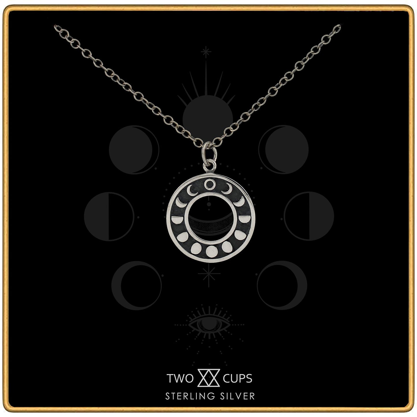 Two Cups Sterling Silver Moon Phase Necklace
