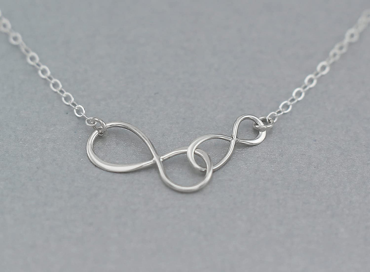 Sterling Silver Mother Daughter Necklace • Gift for Mom • Daughter Gifts from Mom • New Mom Gifts • Card and Jewelry • Double Infinity Charm Necklace • Intentional Gifts Women • Infinite Love