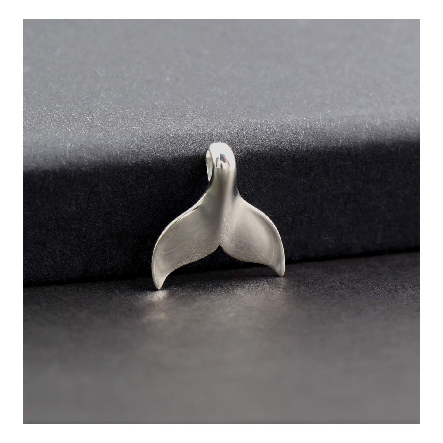 A Charmed Impression Sterling Silver High Polished Mermaid Tail • Whale Tail • Necklace Pendant Charm