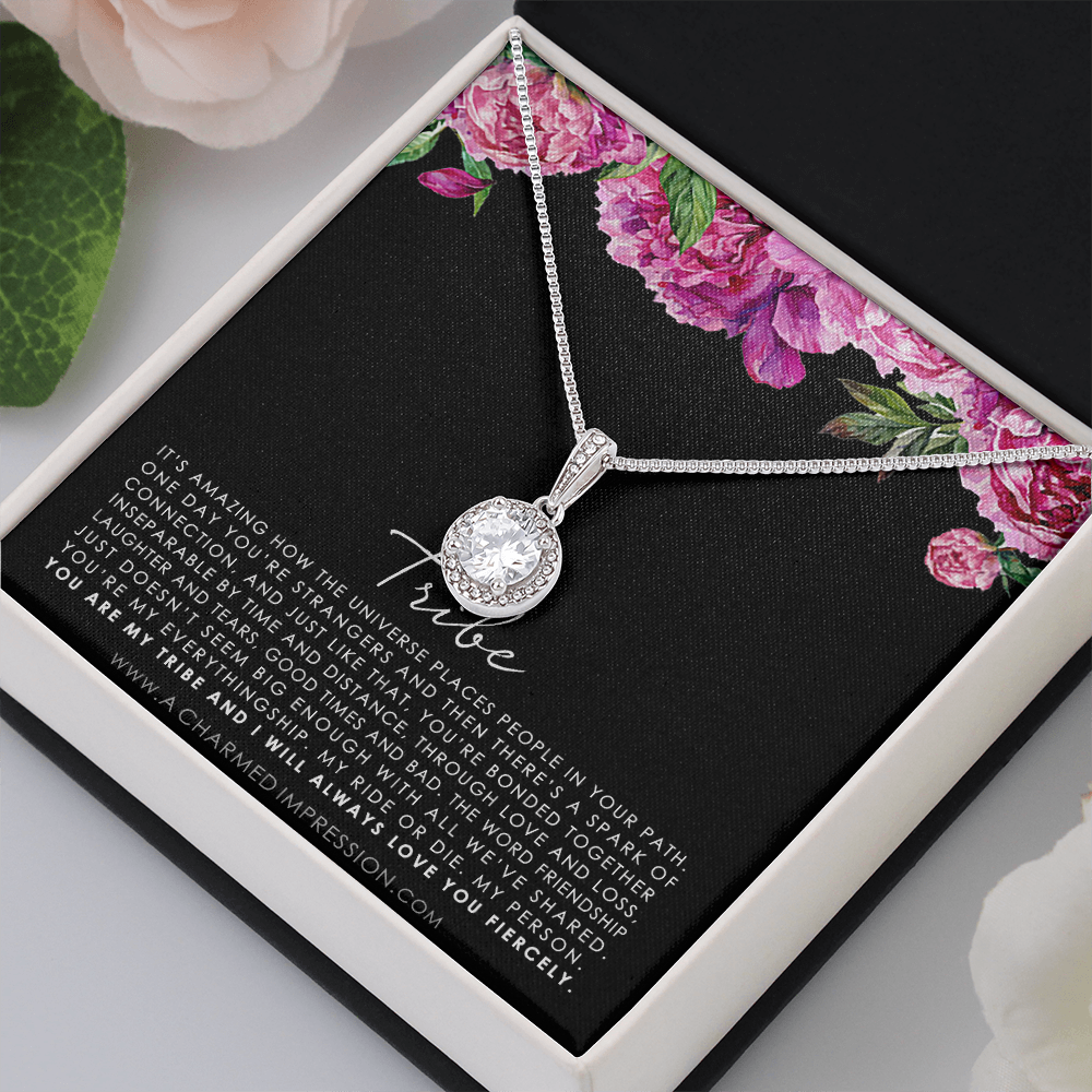 Tribe Necklace, Friendship Jewelry for Best Friend, Soul Sisters, Gift for Close Friend, Friendship Necklace, Bestie Gift, BFF Gift - Floral Eternal Hope Neclace