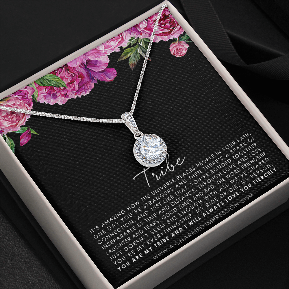 Tribe Necklace, Friendship Jewelry for Best Friend, Soul Sisters, Gift for Close Friend, Friendship Necklace, Bestie Gift, BFF Gift - Floral Eternal Hope Neclace