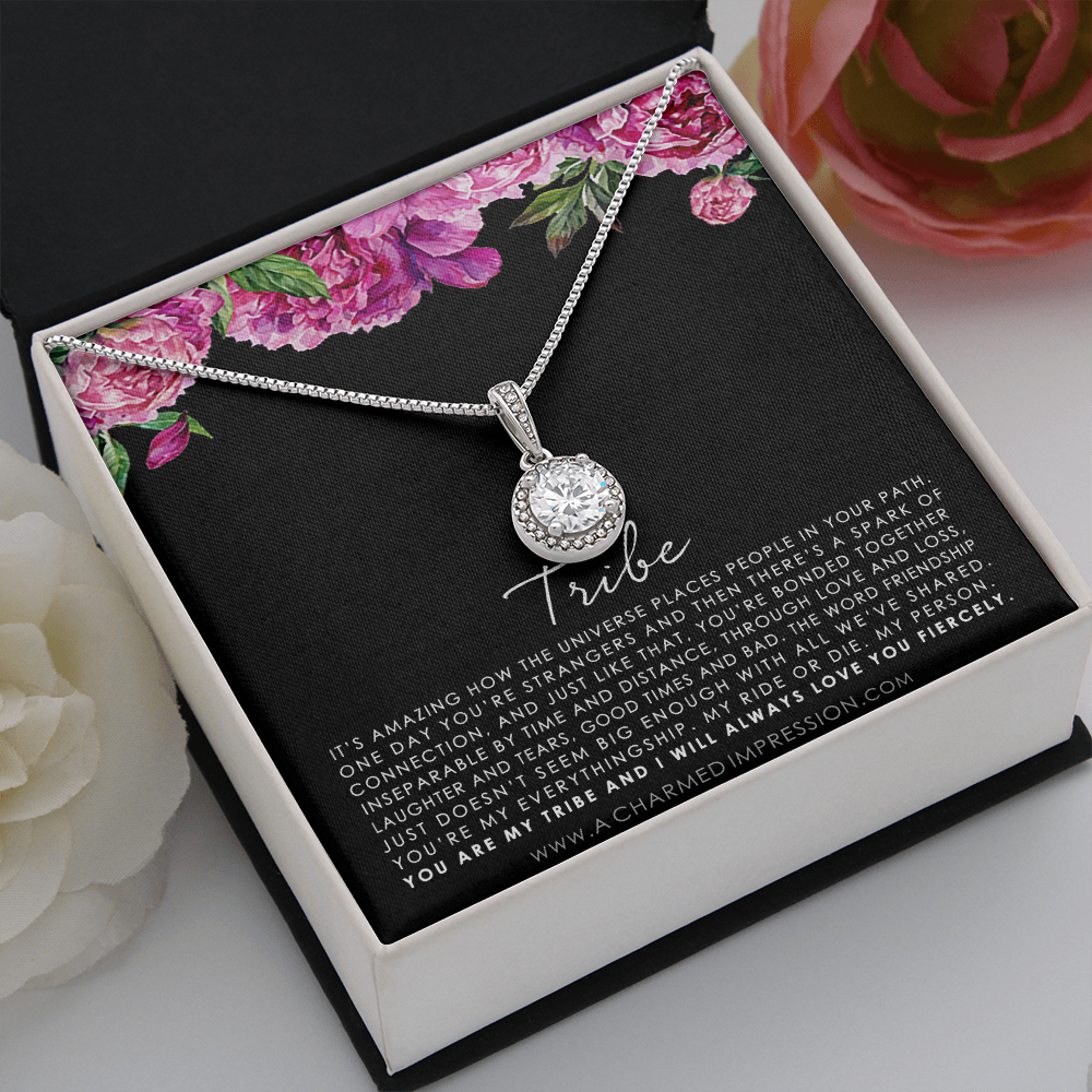 Tribe Necklace, Friendship Jewelry for Best Friend, Soul Sisters, Gift for Close Friend, Friendship Necklace, Bestie Gift, BFF Gift - Floral Eternal Hope Neclace