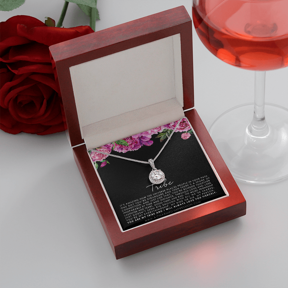 Tribe Necklace, Friendship Jewelry for Best Friend, Soul Sisters, Gift for Close Friend, Friendship Necklace, Bestie Gift, BFF Gift - Floral Eternal Hope Neclace