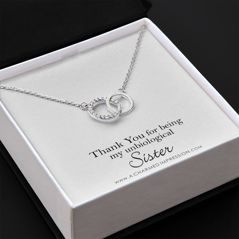 Unbiological Sister Necklace, Bonus Sister Gift, Sister-in-Law Gift, Jewelry for Sister in Law, Step Sister Gift, Soul Sister, Best Friend - Perfect Pair Neckace