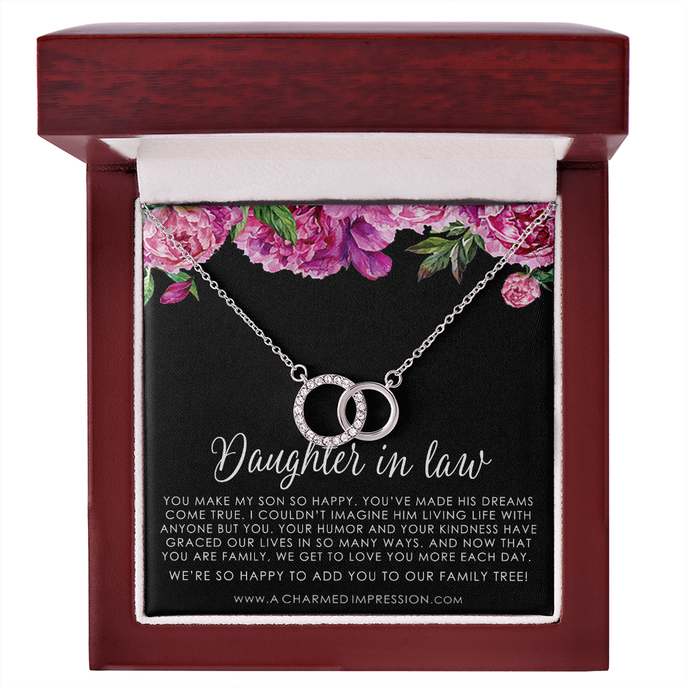 Gift for Daughter in law • Marriage Gifts • Weddings • Joined Forever by Family • Perfect Pair Neckace