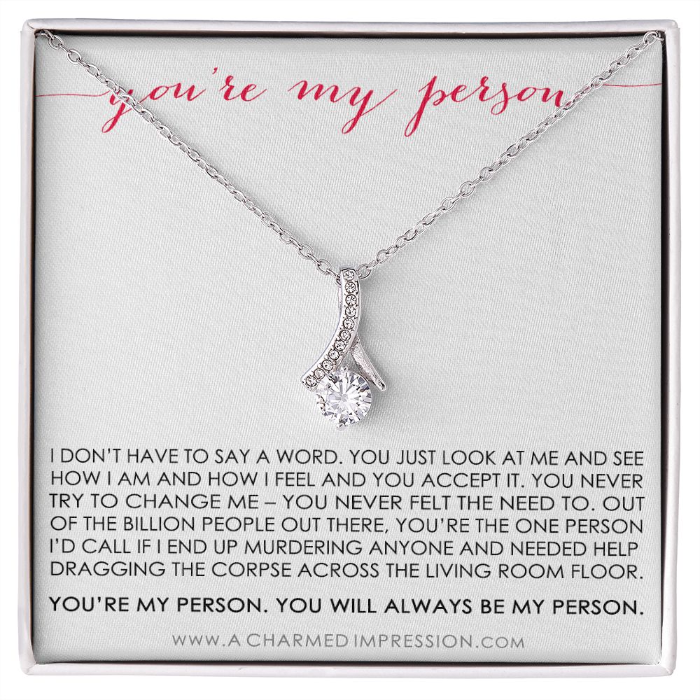 You Are My Person Gift, Best Friend Gift, You're My Person Necklace, Greys Anatomy Quote, Bestie Gift, BFF Gift
