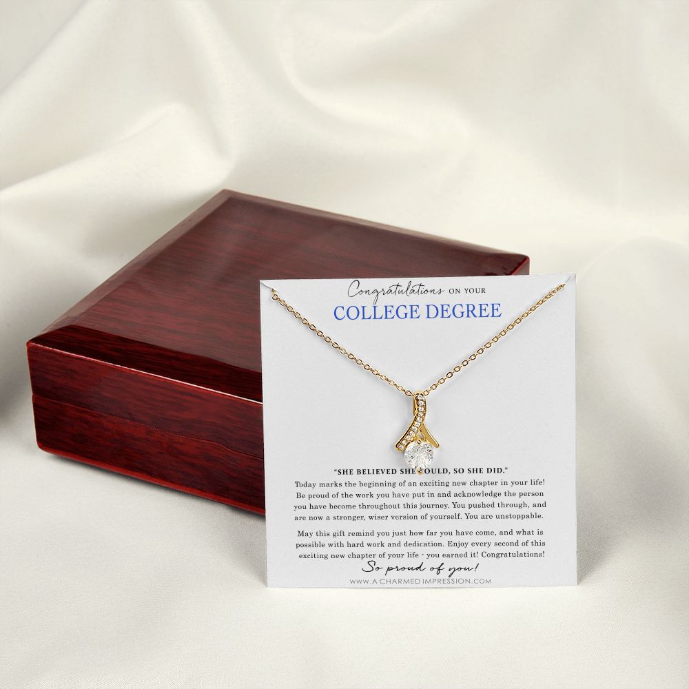 Personalized Graduation Gift - Proud of You - College Degree Cards - Alluring Beauty Necklace