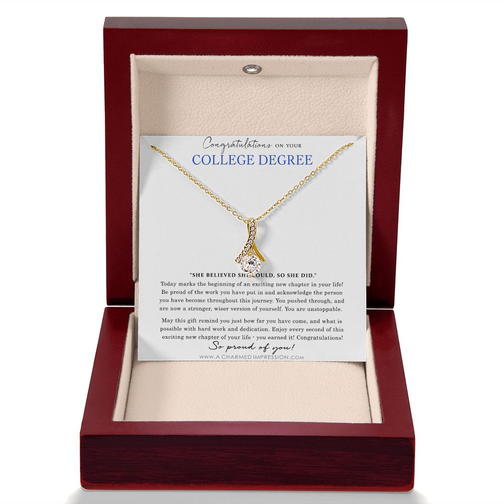 Personalized Graduation Gift - Proud of You - College Degree Cards - Alluring Beauty Necklace