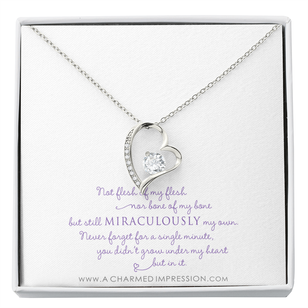 Unbiological Mother & Child Gift, Keepsake Jewelry, Adoption Gotcha Day Gifts for Women Girls, Daughter Stepdaughter, Unique Meaningful