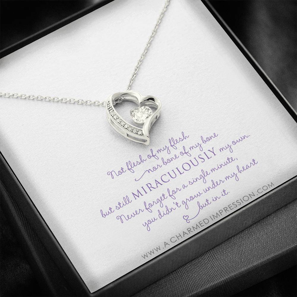 Unbiological Mother & Child Gift, Keepsake Jewelry, Adoption Gotcha Day Gifts for Women Girls, Daughter Stepdaughter, Unique Meaningful