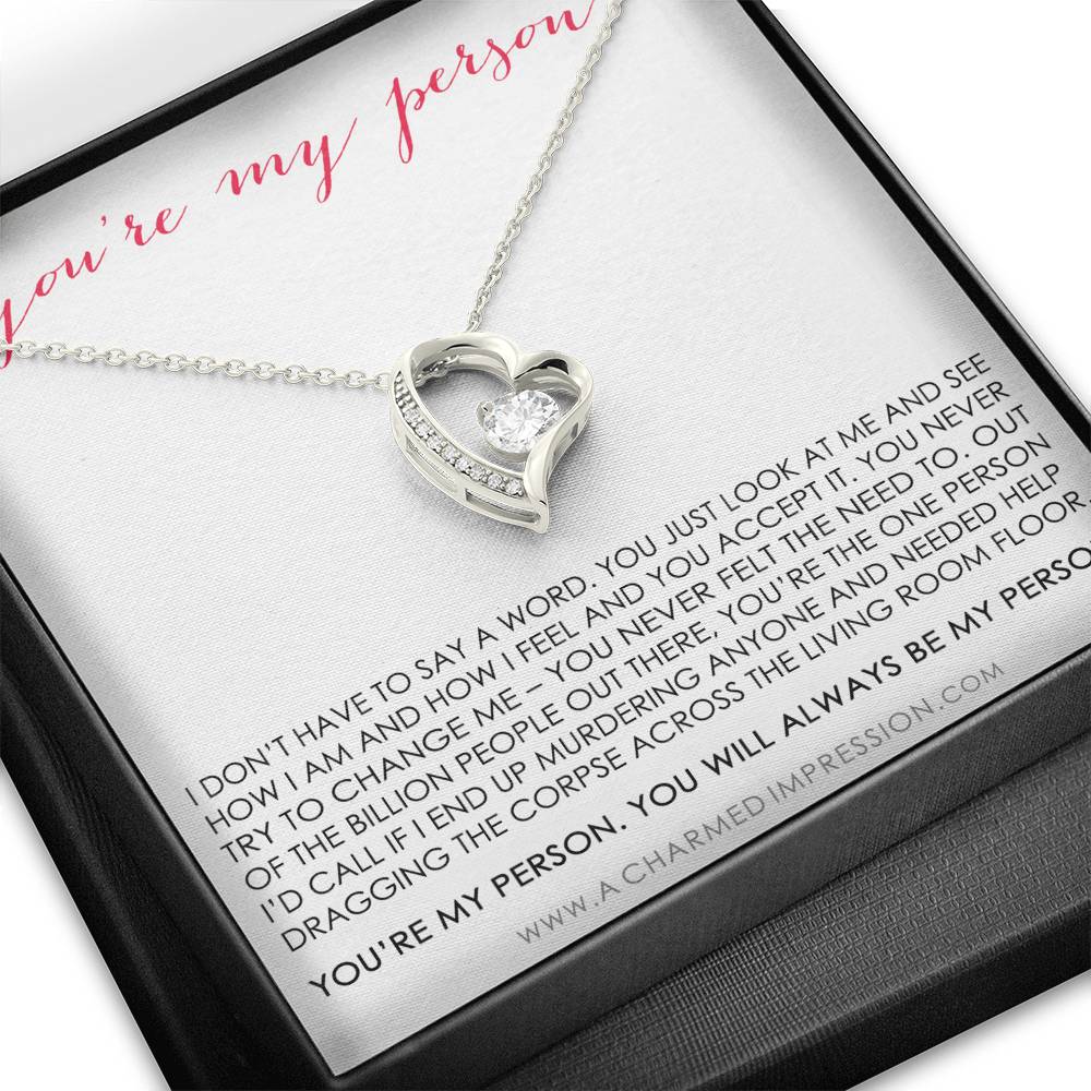 You Are My Person Gift, Best Friend Gift, You're My Person Necklace, Greys Anatomy Quote, Bestie Gift, BFF Gift