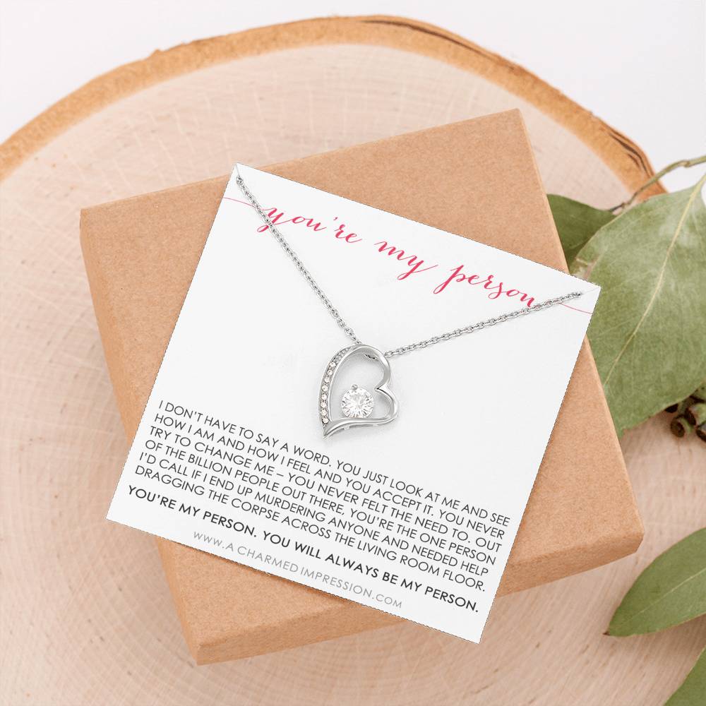 You Are My Person Gift, Best Friend Gift, You're My Person Necklace, Greys Anatomy Quote, Bestie Gift, BFF Gift
