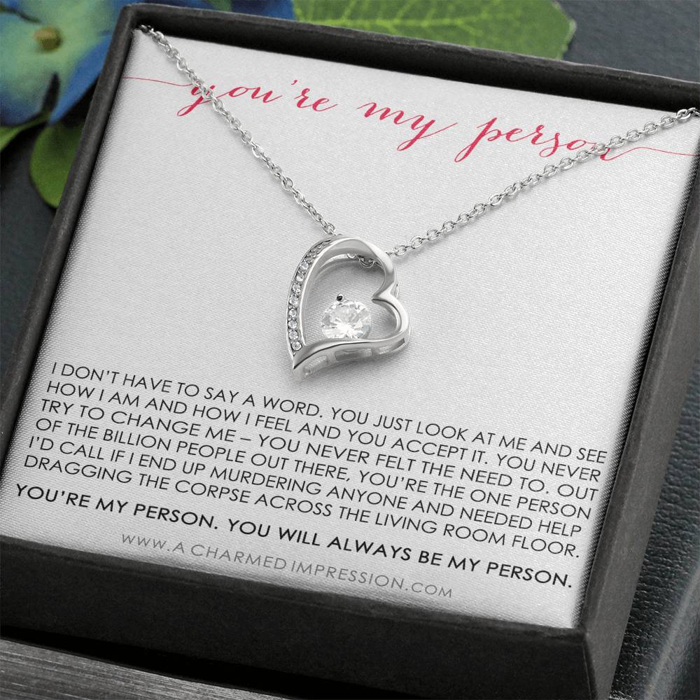 You Are My Person Gift, Best Friend Gift, You're My Person Necklace, Greys Anatomy Quote, Bestie Gift, BFF Gift
