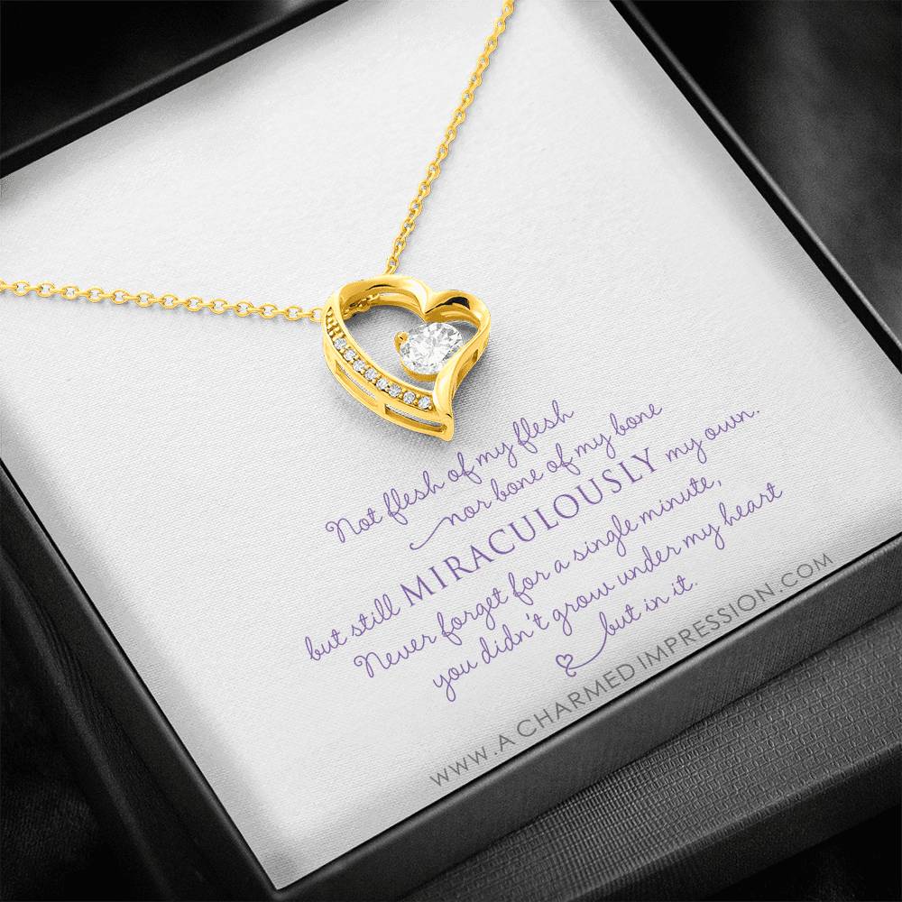 Unbiological Mother & Child Gift, Keepsake Jewelry, Adoption Gotcha Day Gifts for Women Girls, Daughter Stepdaughter, Unique Meaningful