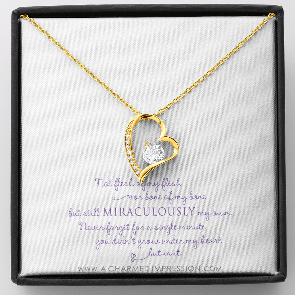 Unbiological Mother & Child Gift, Keepsake Jewelry, Adoption Gotcha Day Gifts for Women Girls, Daughter Stepdaughter, Unique Meaningful