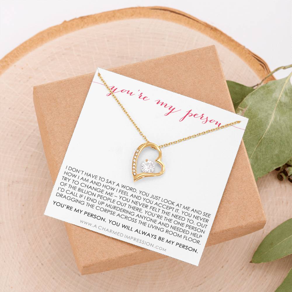 You Are My Person Gift, Best Friend Gift, You're My Person Necklace, Greys Anatomy Quote, Bestie Gift, BFF Gift