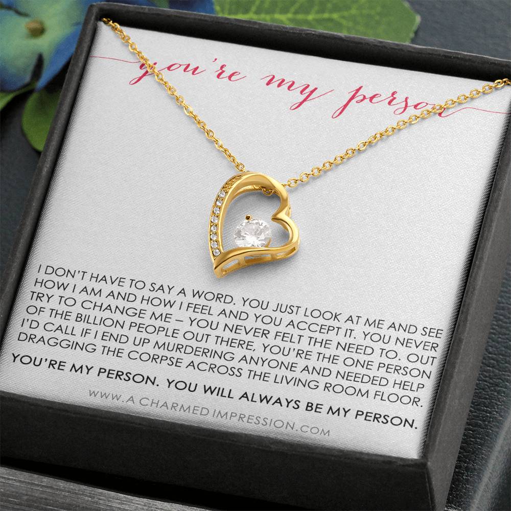 You Are My Person Gift, Best Friend Gift, You're My Person Necklace, Greys Anatomy Quote, Bestie Gift, BFF Gift