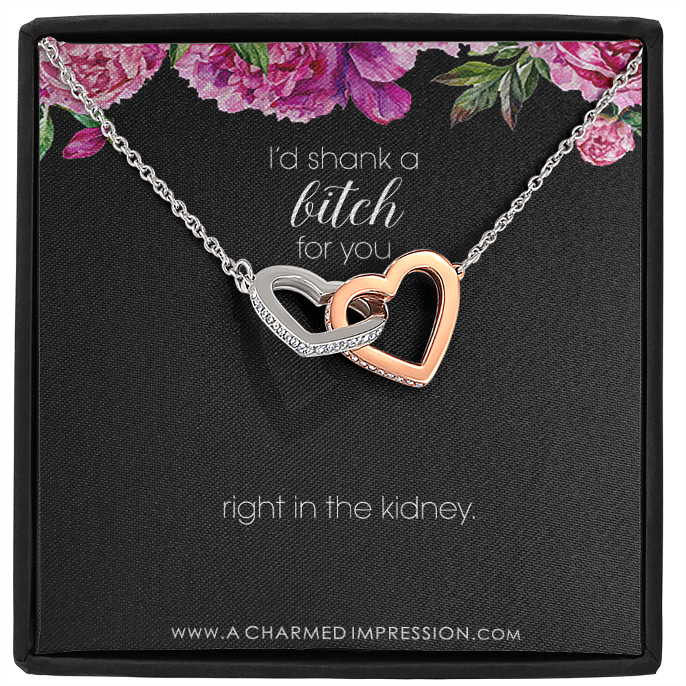 Funny Best Friend Necklace, Funny Sister Gift, Funny CoWorker Gift, Friendship Necklace, I Would Shank a Bitch