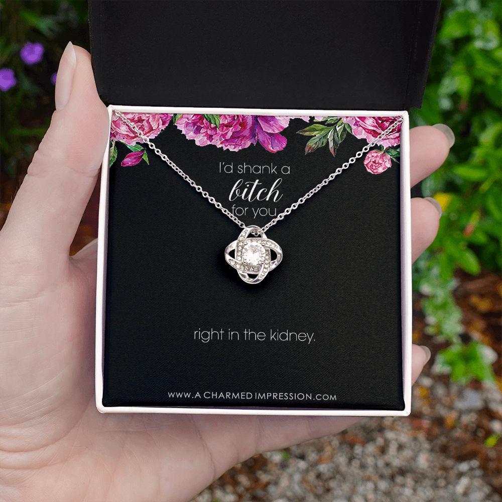 Funny Best Friend Necklace, Funny Sister Gift, Funny CoWorker Gift, Friendship Necklace, I Would Shank a Bitch