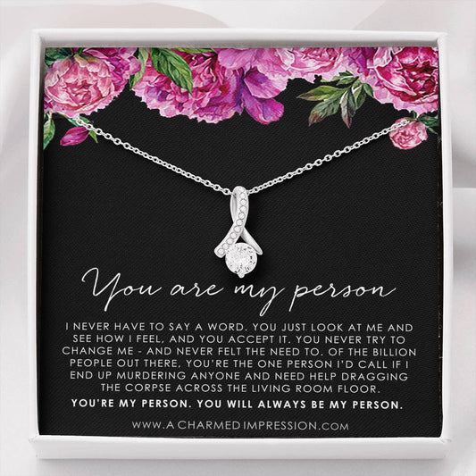 You Are My Person Gift, Best Friend Gift, You're My Person Necklace, Greys Anatomy Quote, Bestie Gift, BFF Gift