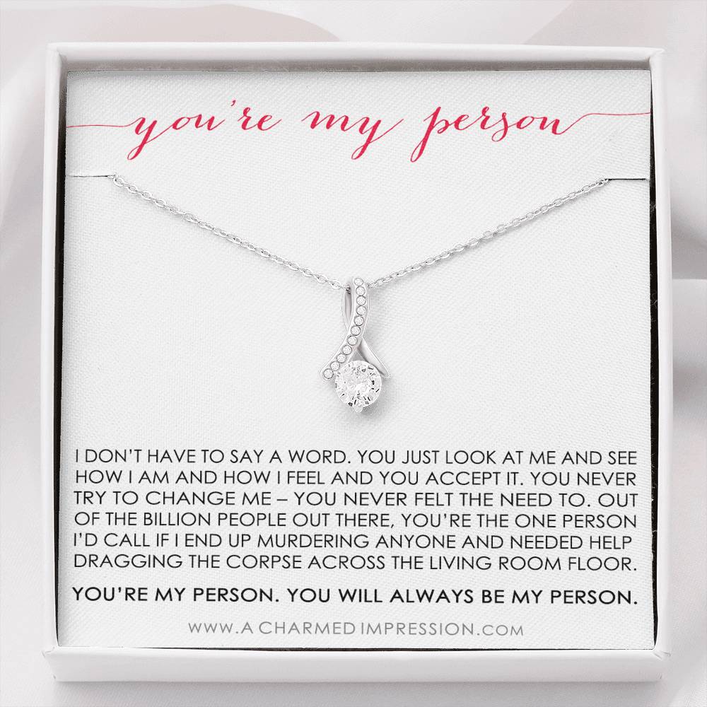 You Are My Person Gift, Best Friend Gift, You're My Person Necklace, Greys Anatomy Quote, Bestie Gift, BFF Gift