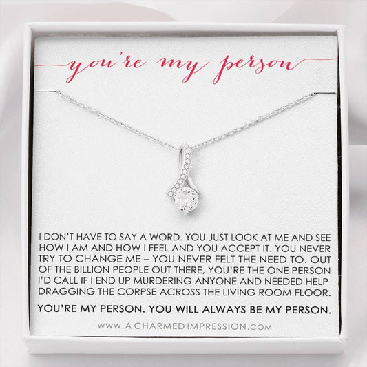 You Are My Person Gift, Best Friend Gift, You're My Person Necklace, Greys Anatomy Quote, Bestie Gift, BFF Gift