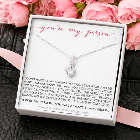 You Are My Person Gift, Best Friend Gift, You're My Person Necklace, Greys Anatomy Quote, Bestie Gift, BFF Gift