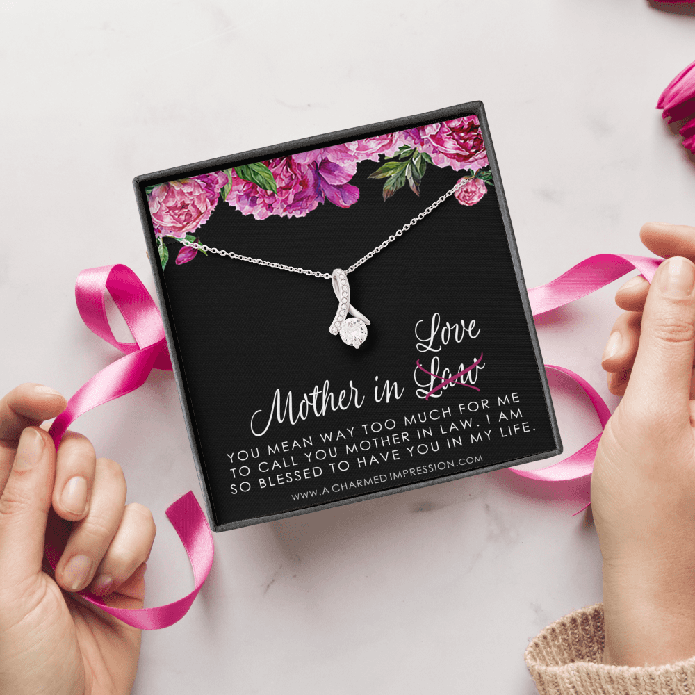 Sentimental Mother In Law Wedding Gift From Bride, Mother of the Groom Necklace, Future Mother in Law Wedding Gift, Gift For Mother-In-Law