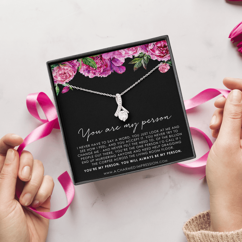 You Are My Person Gift, Best Friend Gift, You're My Person Necklace, Greys Anatomy Quote, Bestie Gift, BFF Gift
