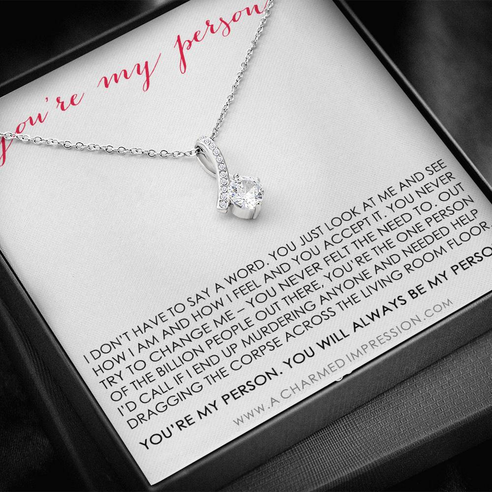 You Are My Person Gift, Best Friend Gift, You're My Person Necklace, Greys Anatomy Quote, Bestie Gift, BFF Gift