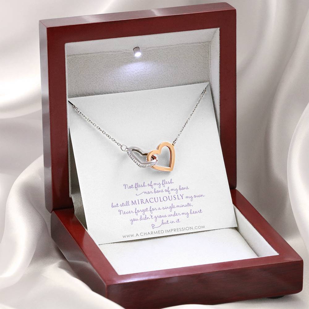 Unbiological Mother & Child Gift, Keepsake Jewelry, Adoption Gotcha Day Gifts for Women Girls, Daughter Stepdaughter, Unique Meaningful