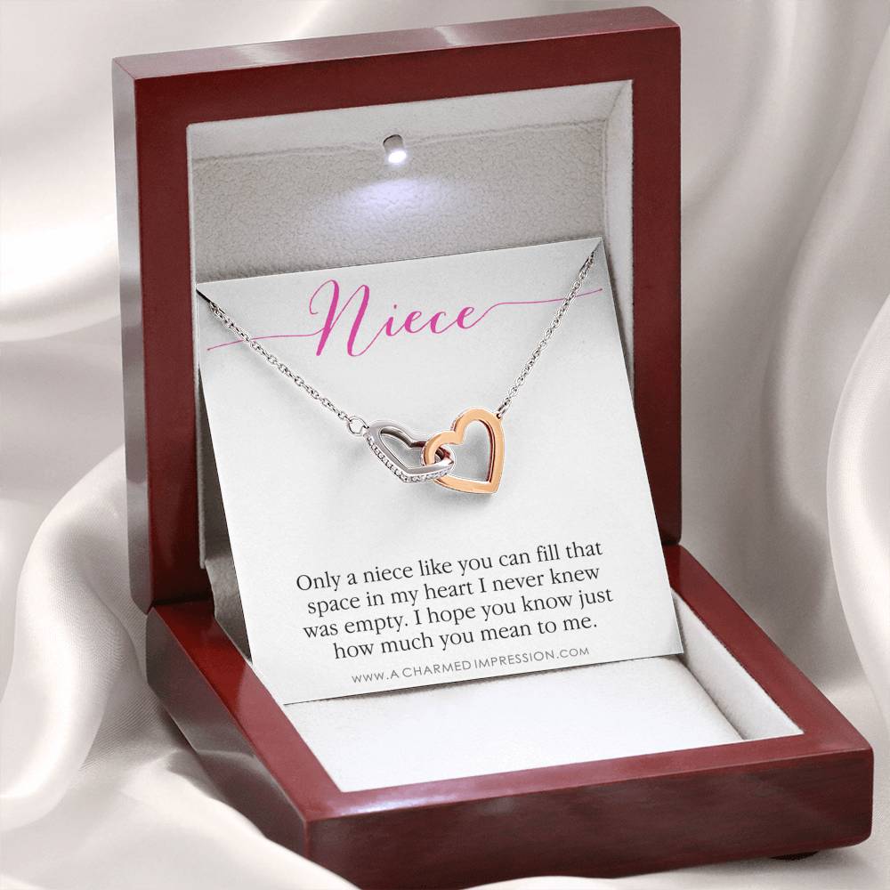 Niece Gift from Aunt, Gift for Niece Necklace, Niece Jewelry, Niece Wedding Gift, Niece Confirmation, Niece Birthday Gift ideas - Connected Hearts