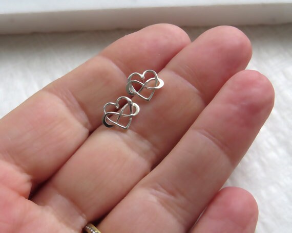 Mother Daughter Gift • Sterling Silver Earrings • Infinite Love • Gifts for Mom and Daughter • Women Girls • Infinity Heart Post Earrings