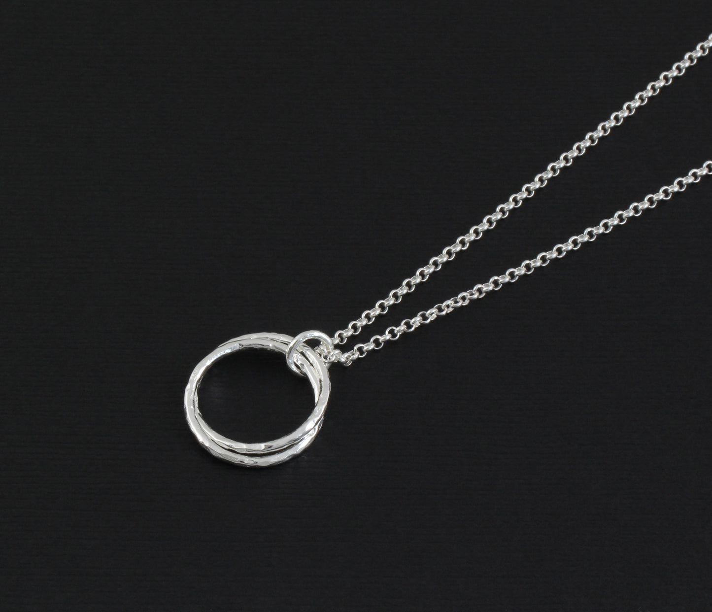 Gift for Grandma • Grandmother Gifts from Grandson • Intentional Gift from Grandchild • Infinite Love • Mother's Day • Christmas • Grandma Birthday - Hammered Linked Infinity Ring Necklace