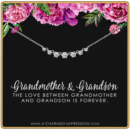 Gift for Grandma Necklace • Grandmother Gifts from Grandson • Intentional Gift from Grandchild • Infinite Love • Mother's Day • Christmas • Birthday Gifts for Grandma - 7 Crystal Necklace