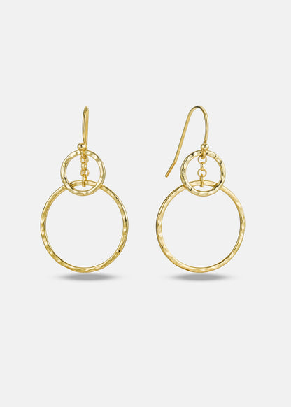 Three Generations Earrings • Best Grandma Gifts • Grandmother, Mother, Grandchild Gifts for Mothers Day Jewelry Birthday • Hammered Rings Earrings