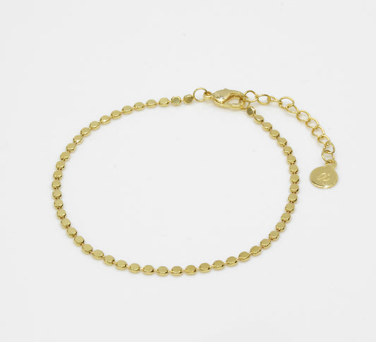 Gift Giving • Choose Your Message Card • Dainty Flat Fasceted Bead Bracelet • 14K Gold or Silver Bracelet • Bridesmaids • Grandmother • Tribe • Daughter